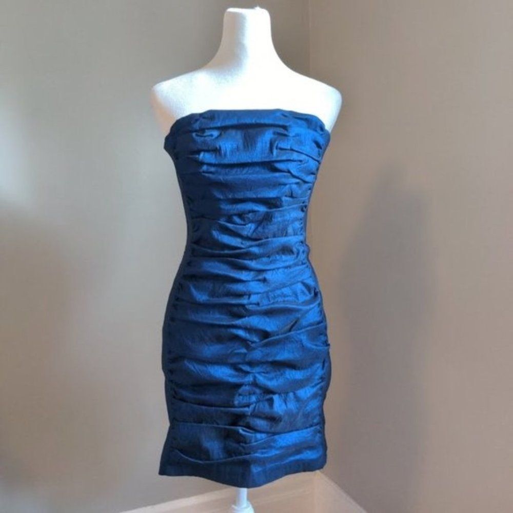 Vintage 1990s y2k Jessica McClintock Mini Dress Strapless Formal Jrs Homecoming